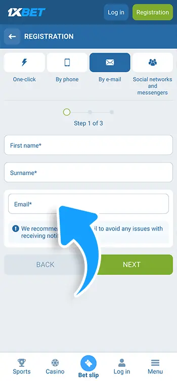 Step 2 - Provide a working email address