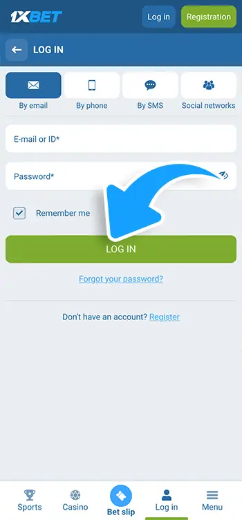 Email login Step 4 - Click Log in