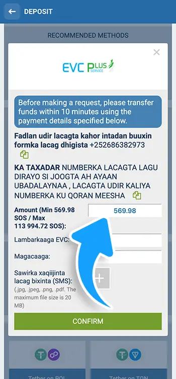 Step 4 - Enter the amount