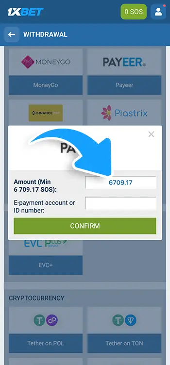 Step 6 - Enter the amount